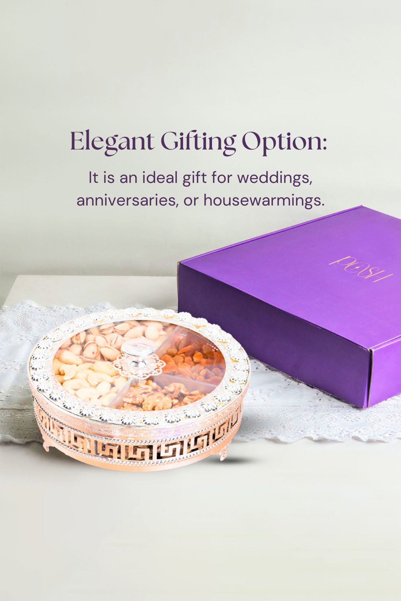 German Silver Dry Fruit Box