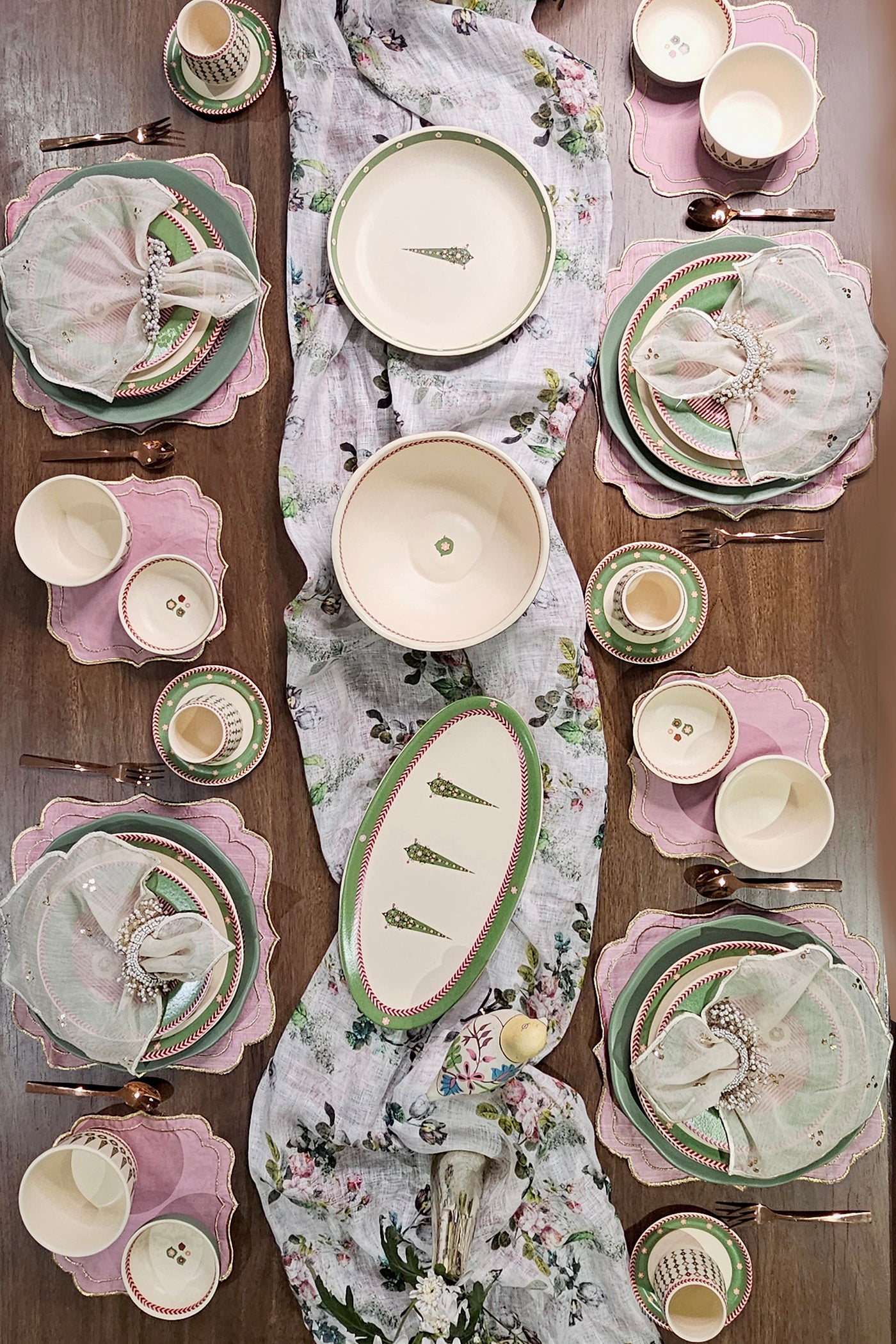 Dinner set (12 pcs) 4 Dinner Plate 4 Quarter Plate 4 Katori