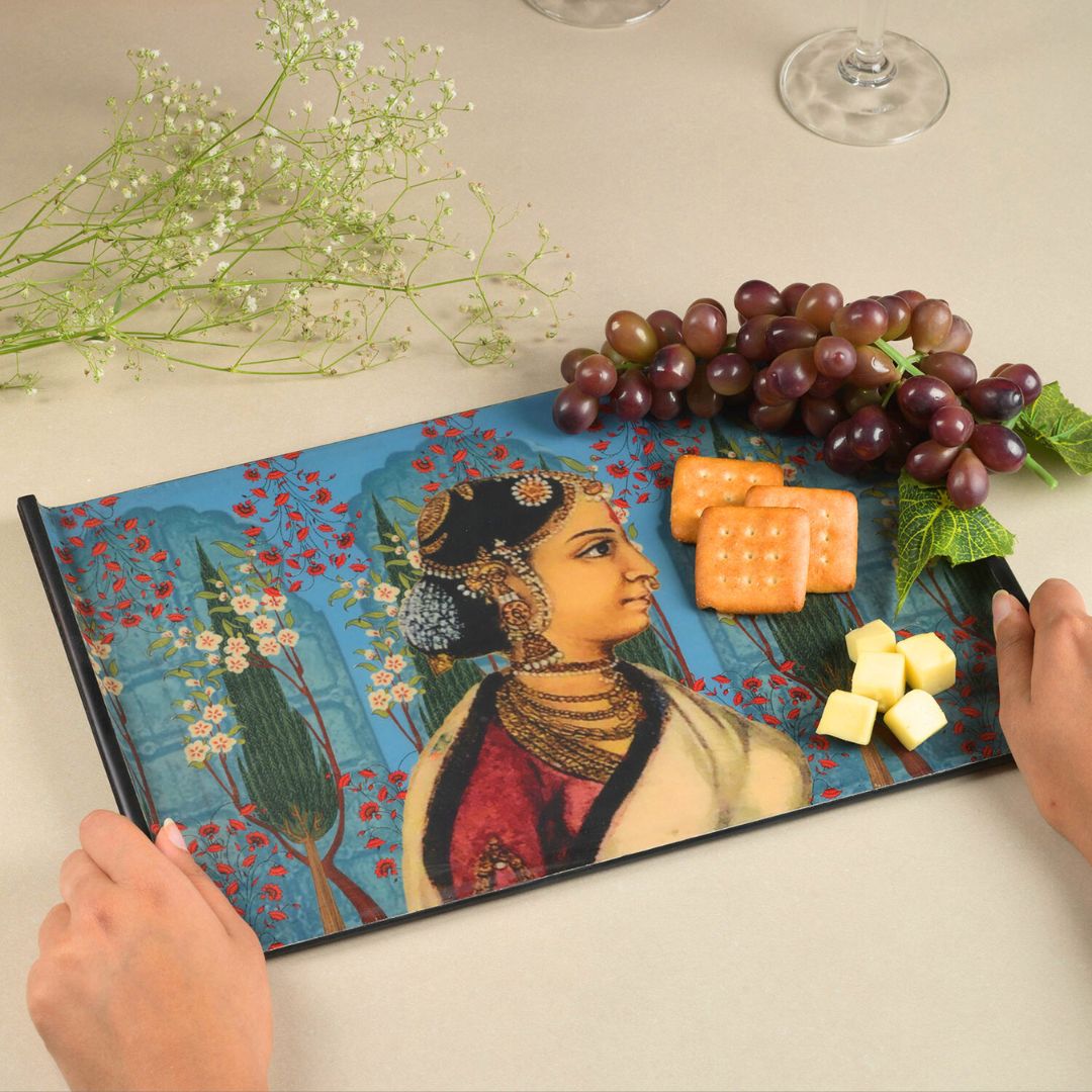 Amulya Lady In Blue Tray