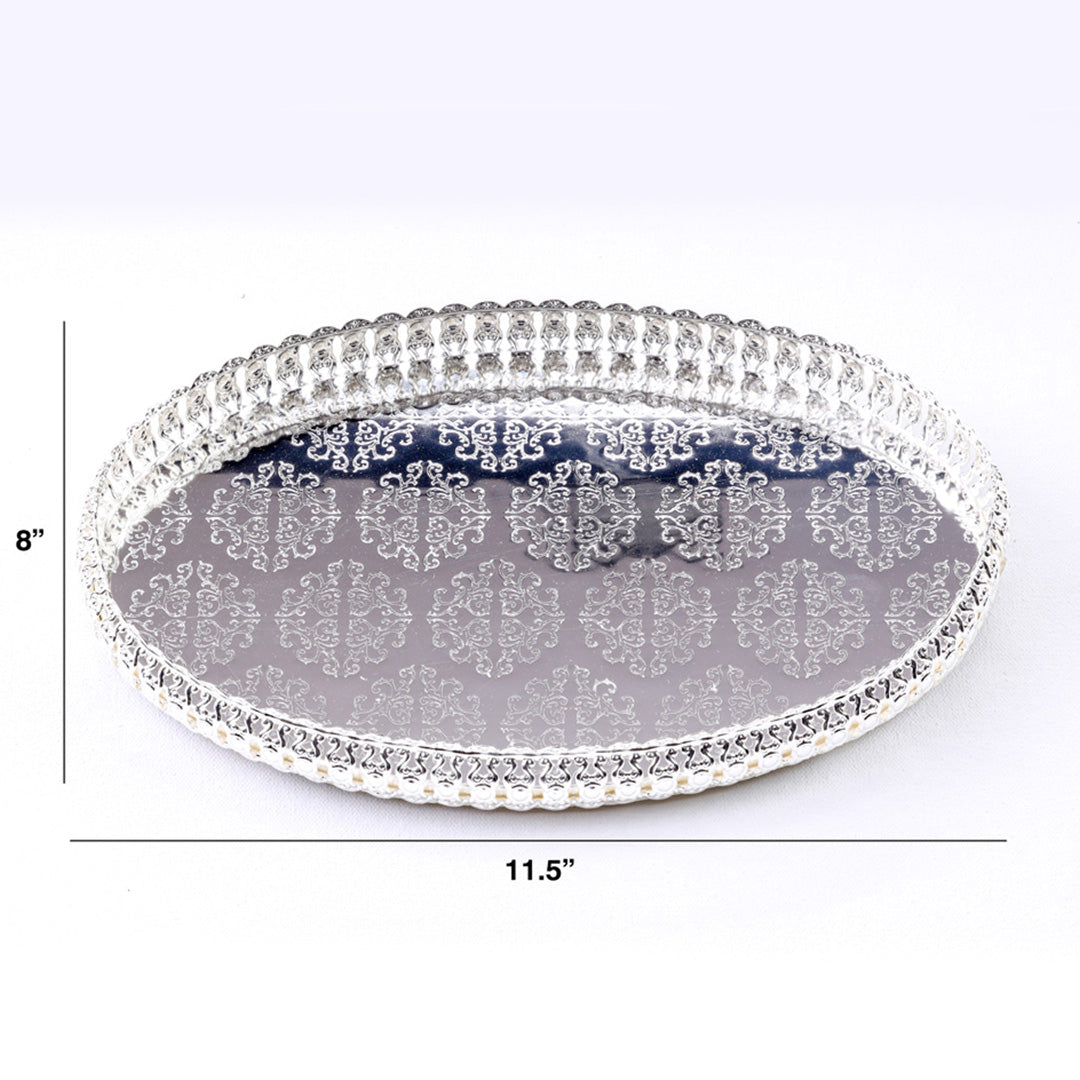German Silver Oval Tray