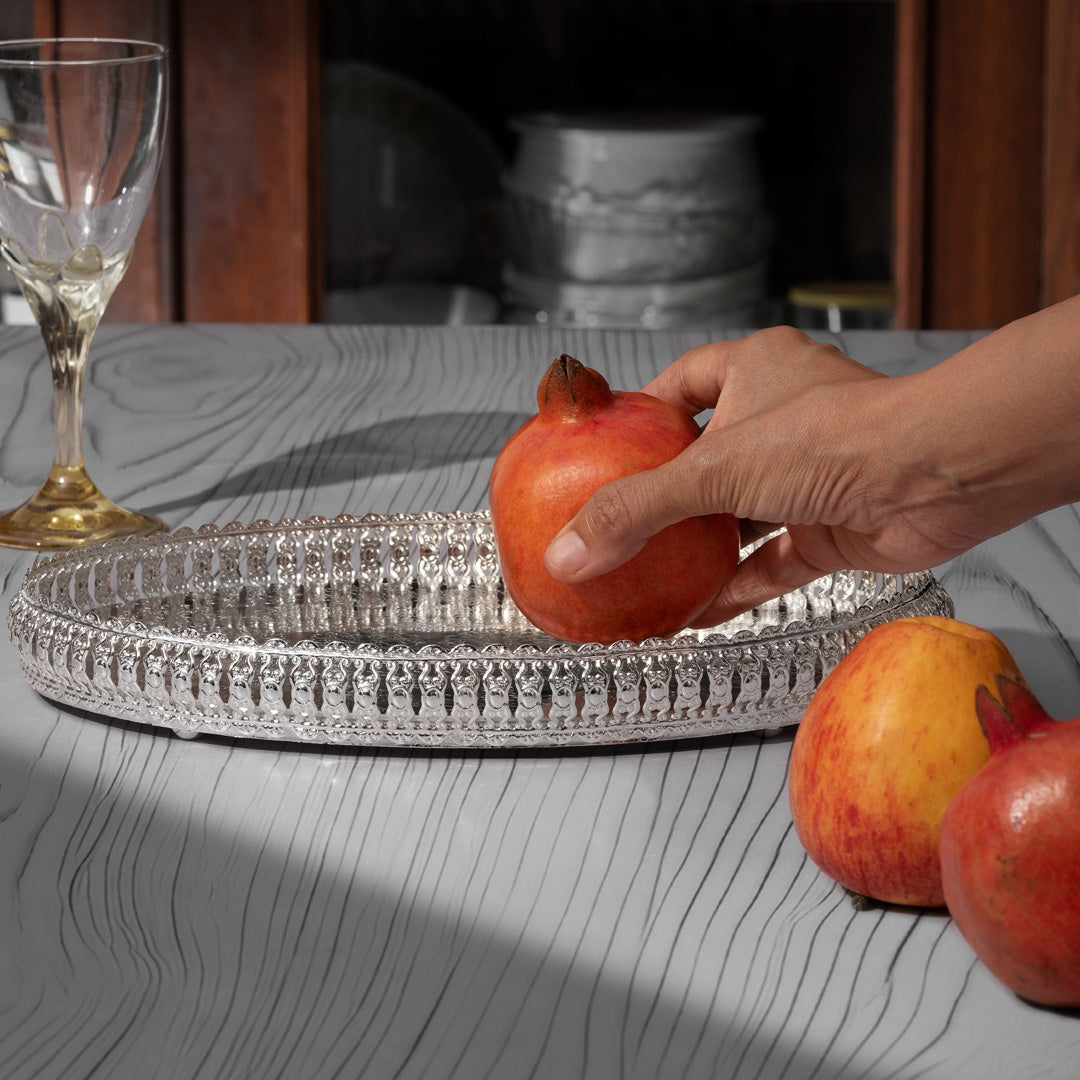 German Silver Oval Tray