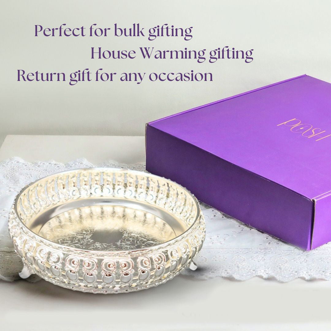 German Silver Small Round Tray