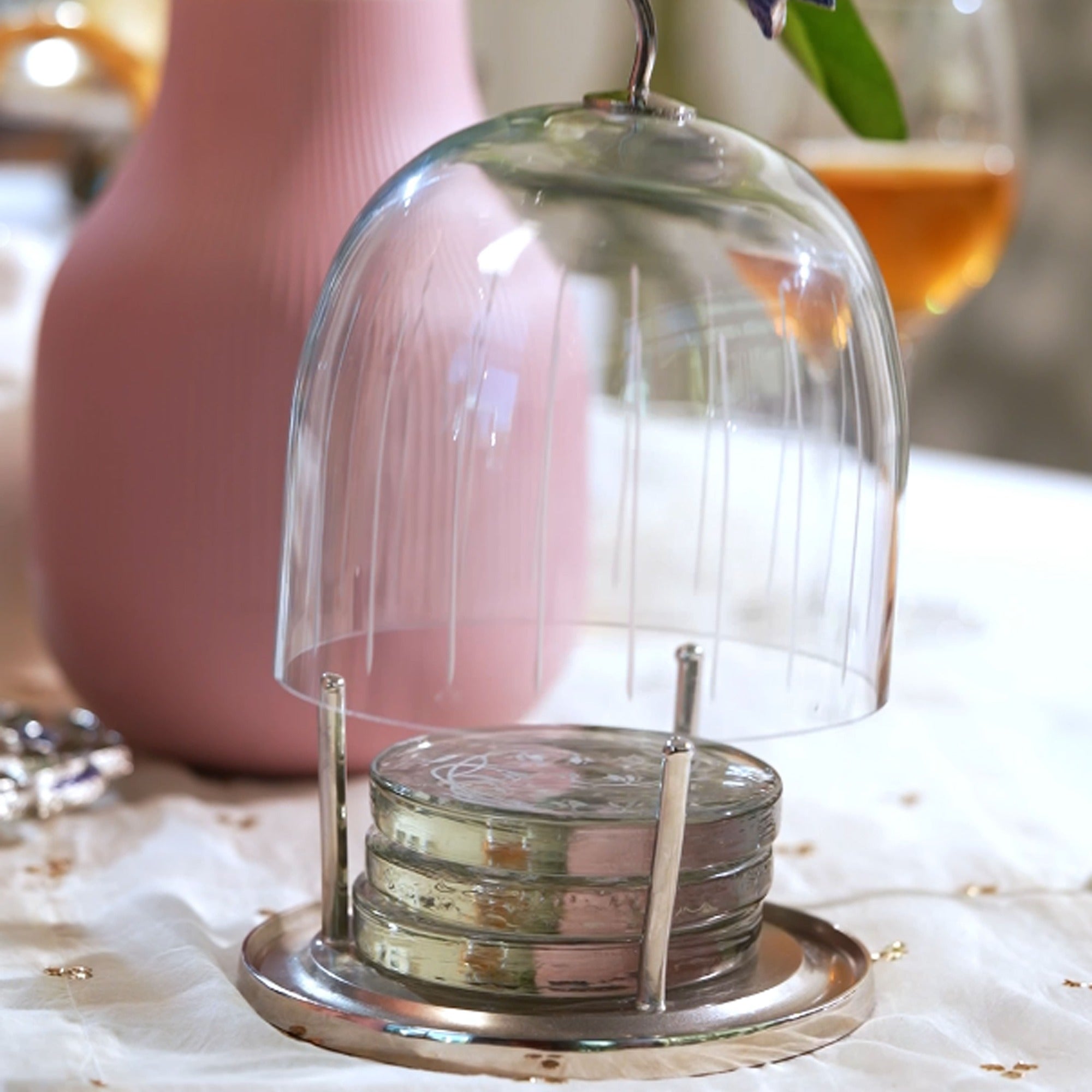 Tulip Coaster Holder with 4 Coasters