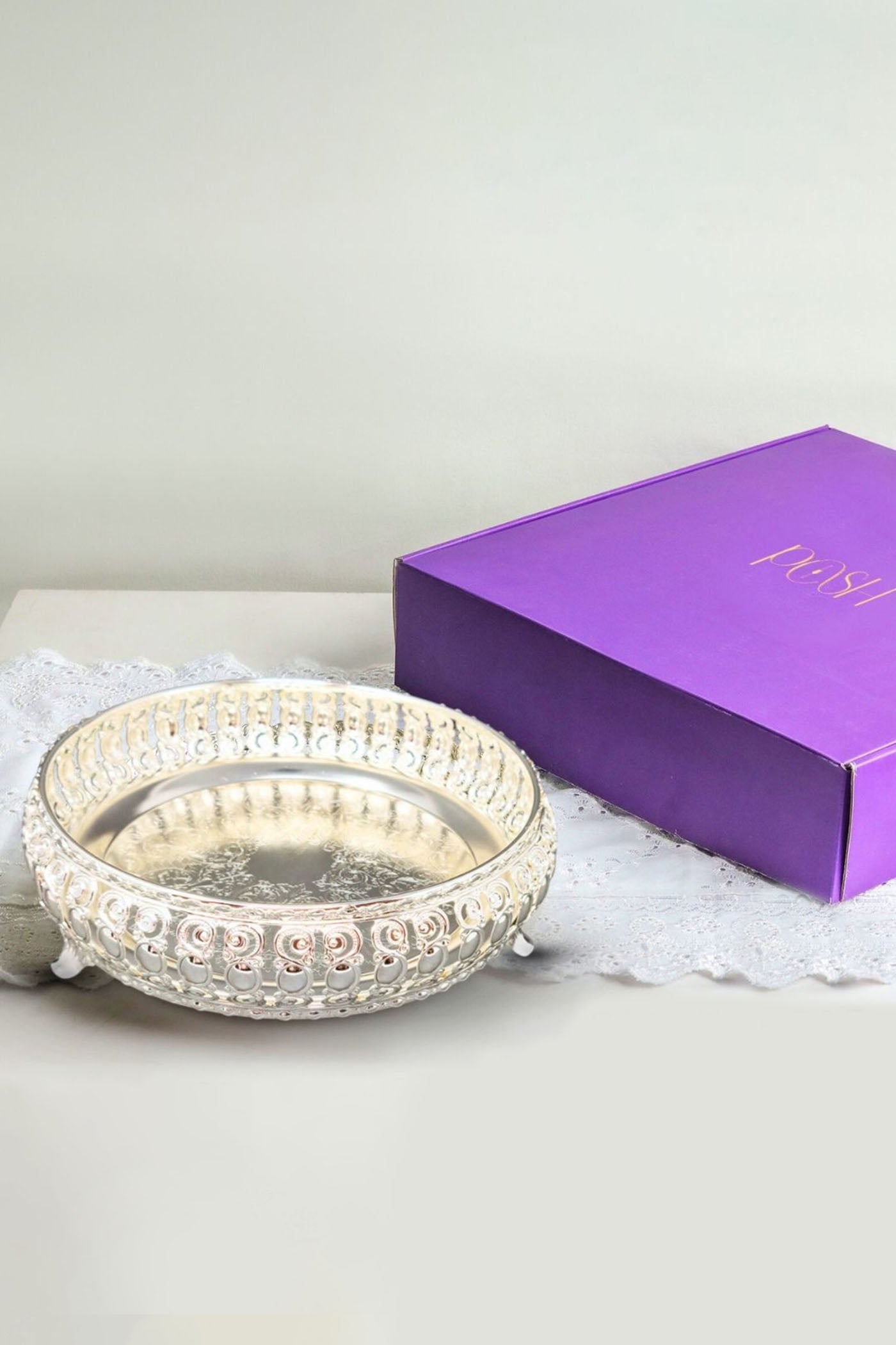 German Silver Small Round Tray