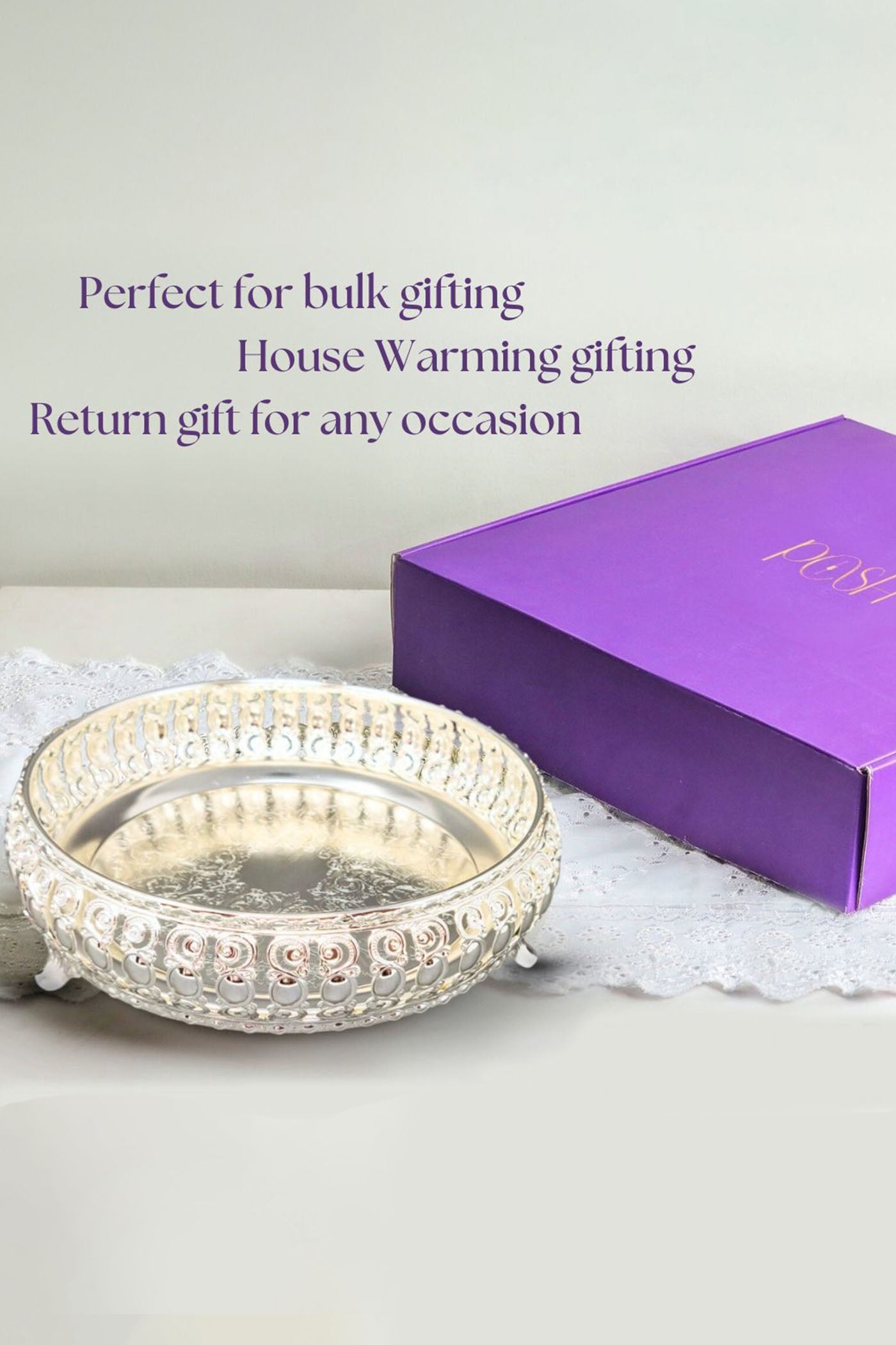 German Silver Small Round Tray