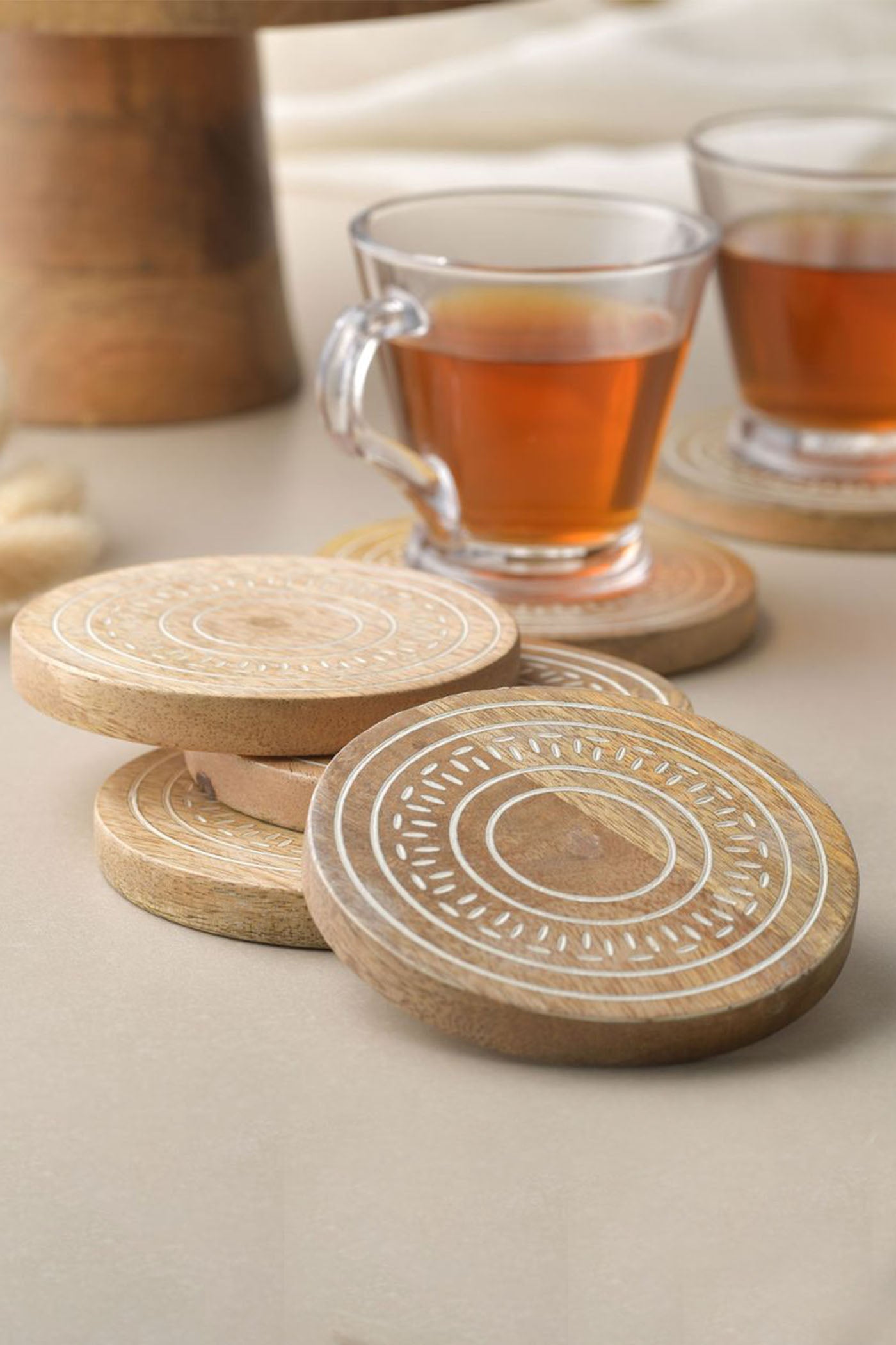 Whitewash Coaster Set of 6