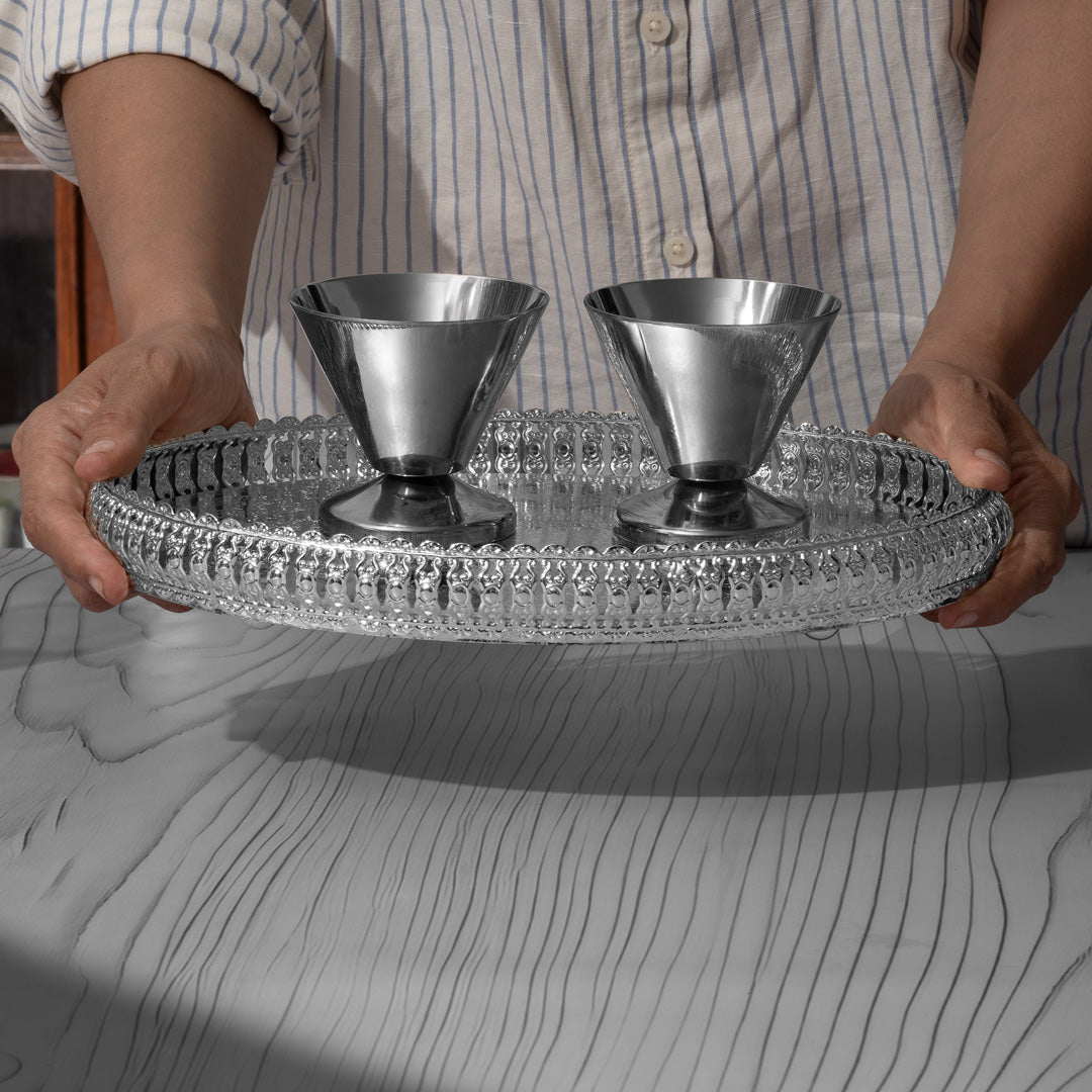 German Silver Oval Tray