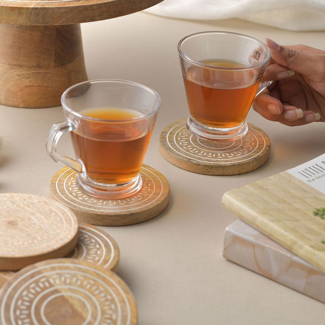 Whitewash Coaster Set of 6