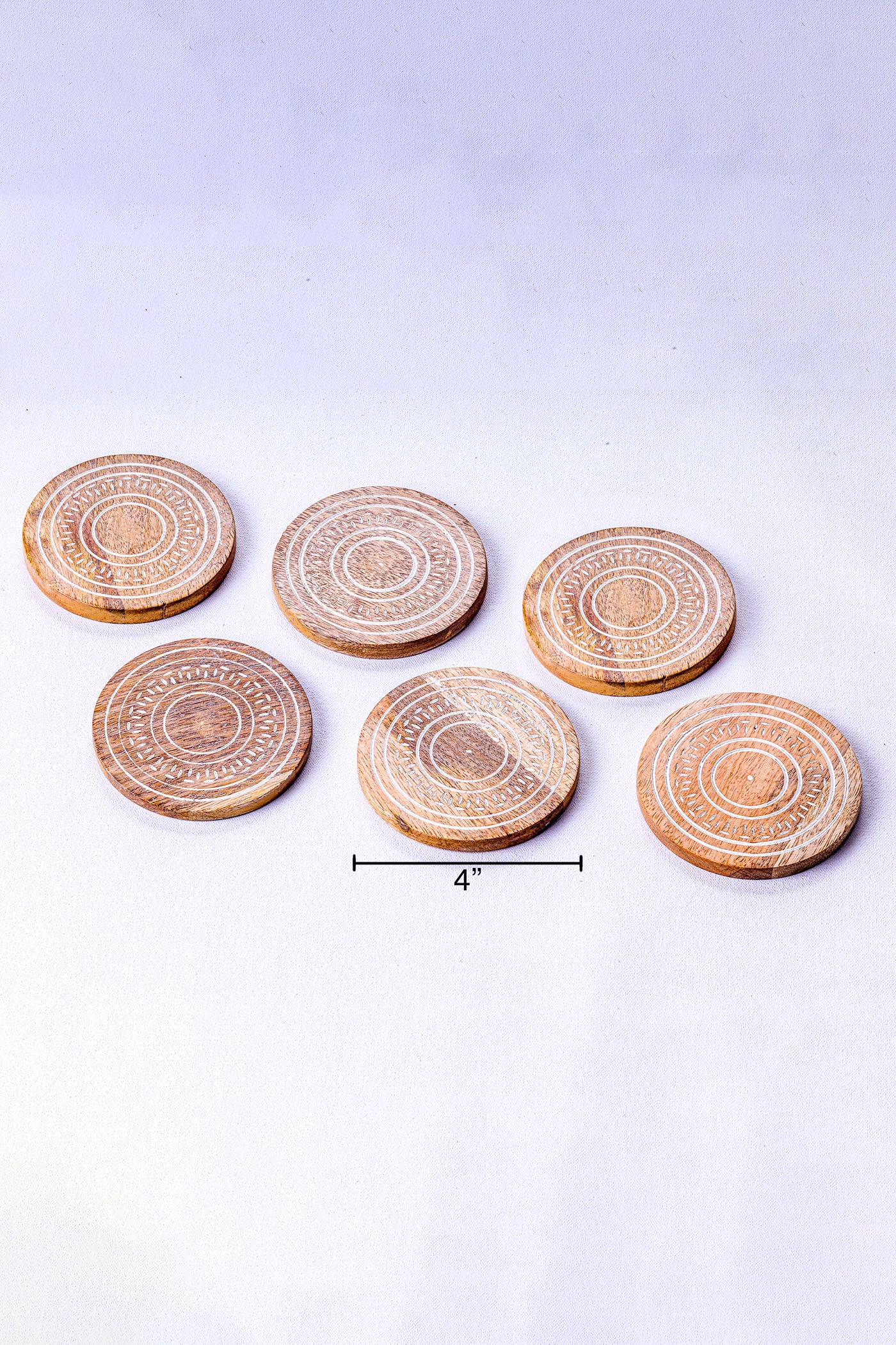 Whitewash Coaster Set of 6