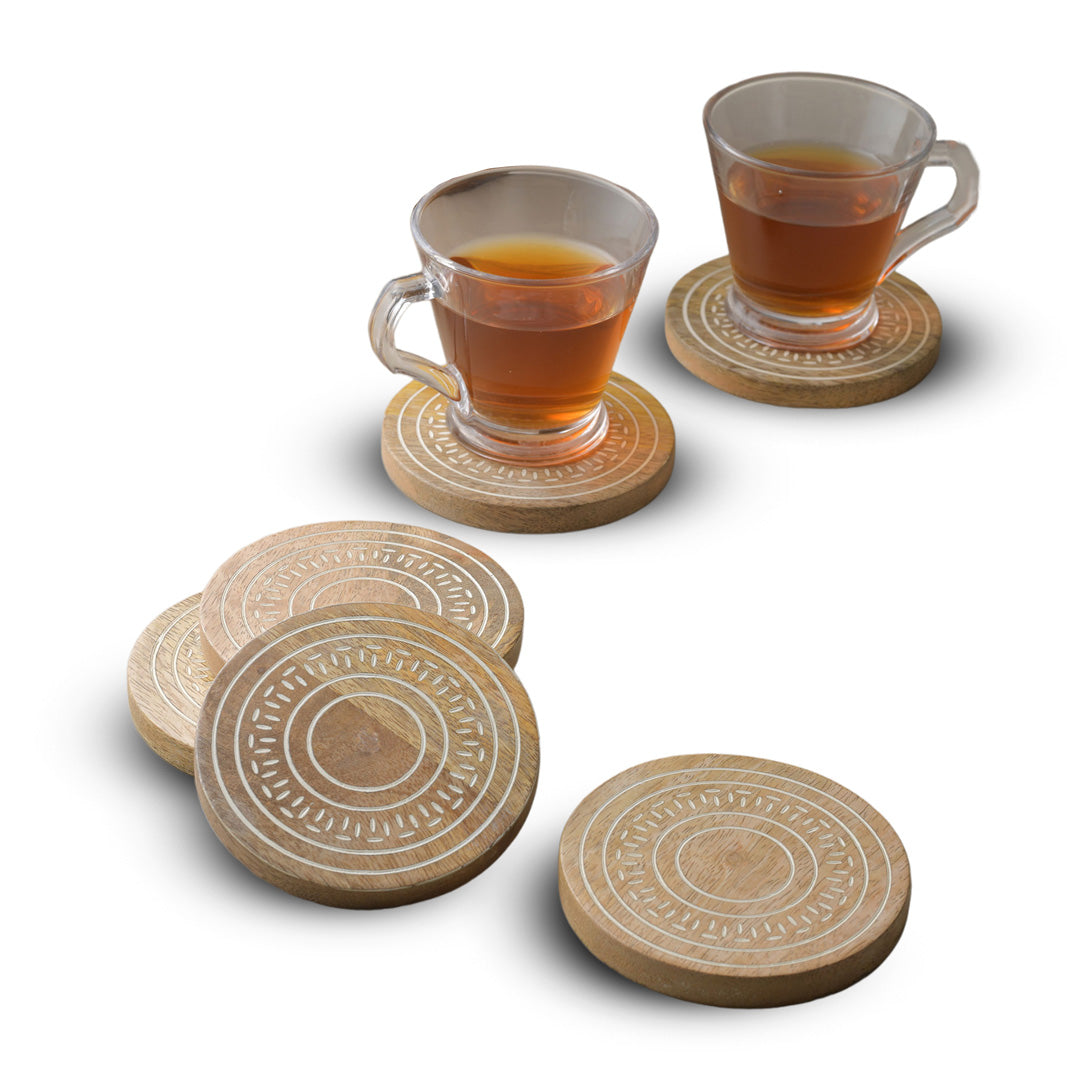 Whitewash Coaster Set of 6