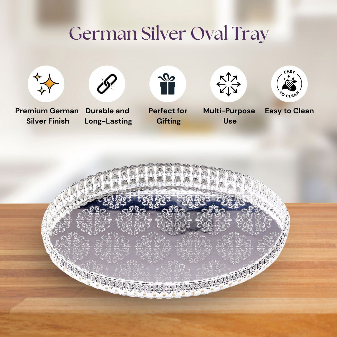 German Silver Oval Tray