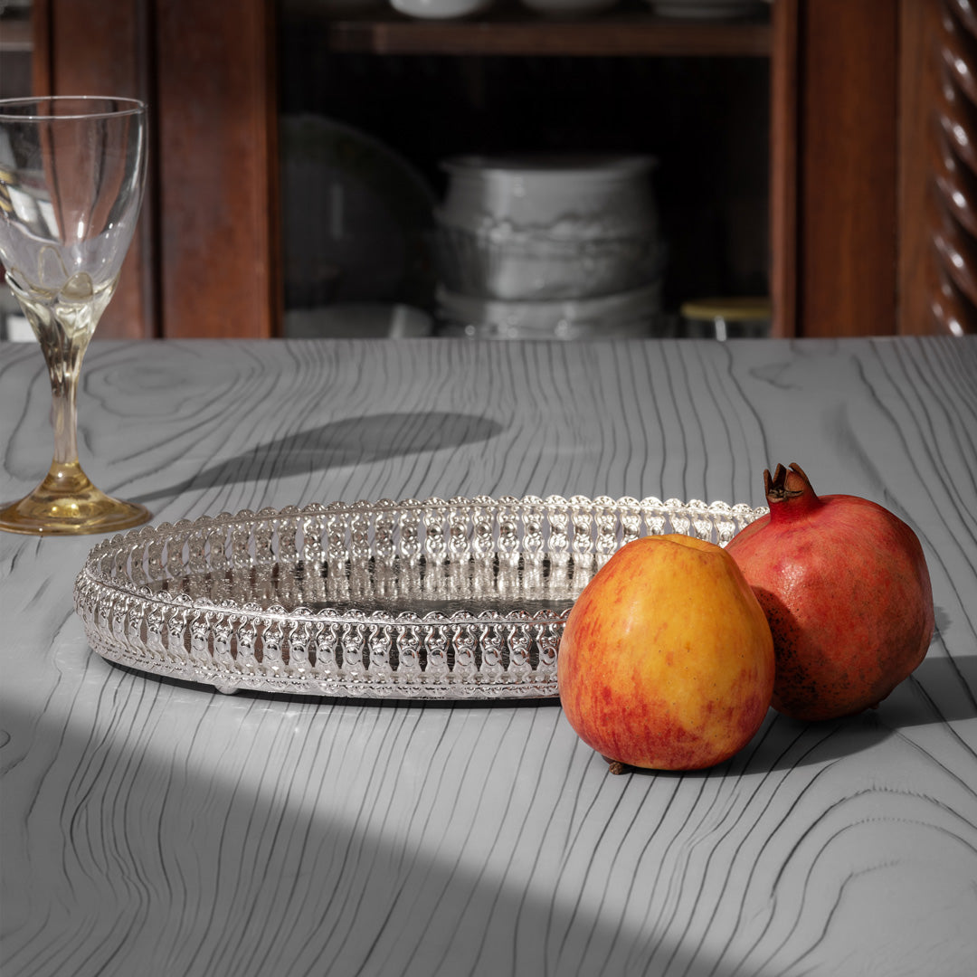 German Silver Oval Tray