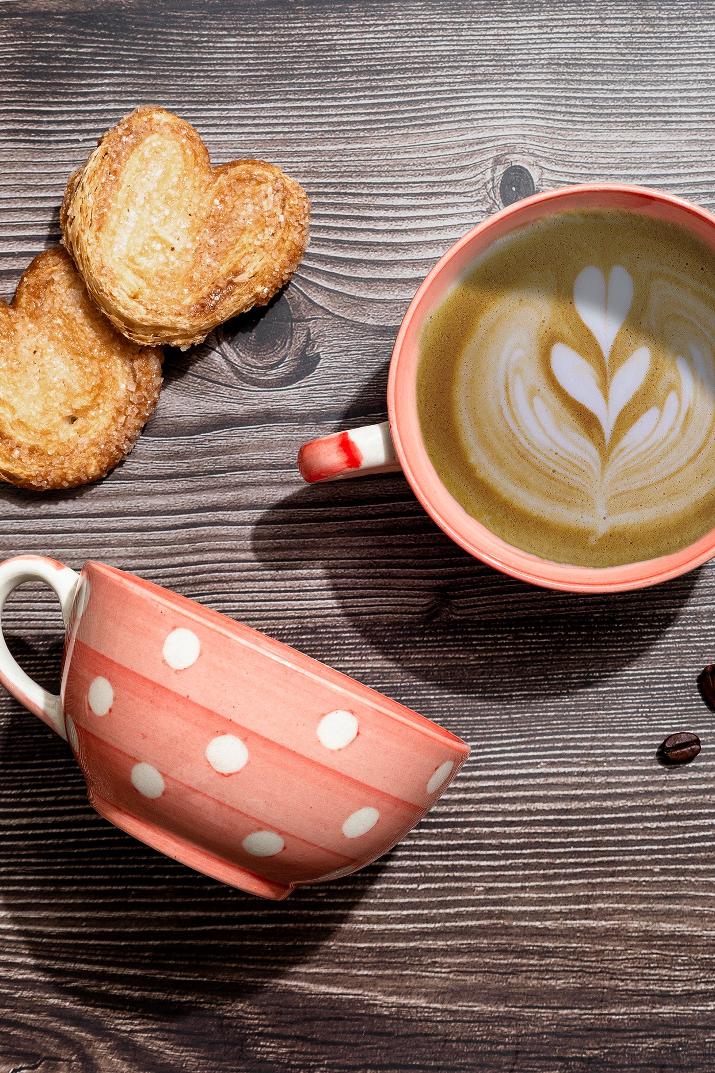 Cappuccino winter cups pink polkadot (set of 2 )