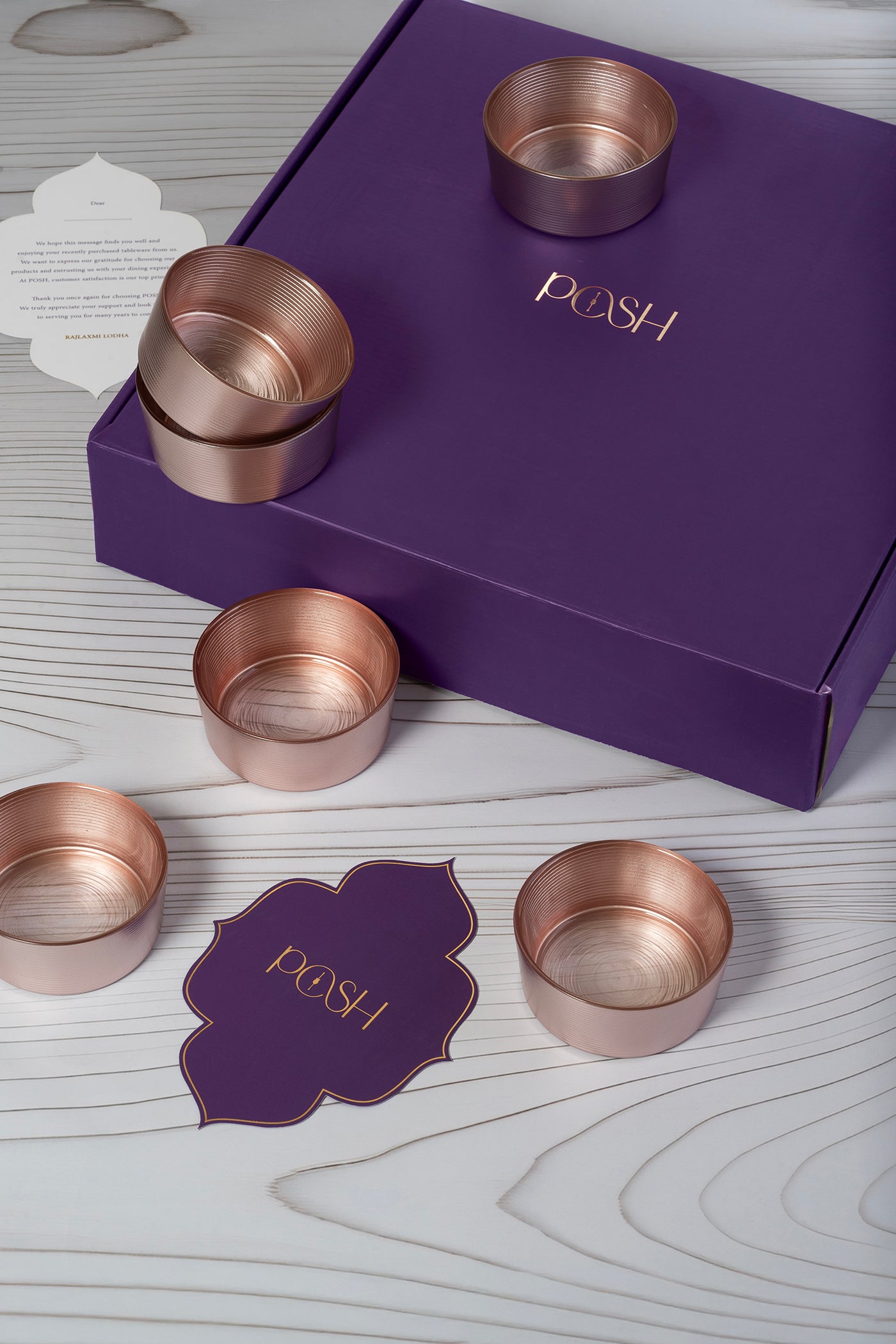 Rakhsha Bandhan Gift Hamper Classic Serving Glass Bowls Set Of 6
Purple