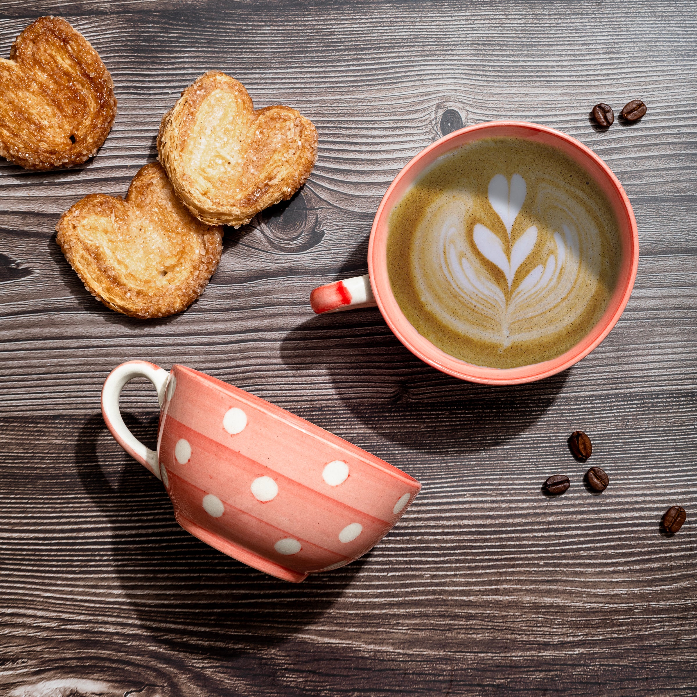 Cappuccino winter cups pink polkadot (set of 2 ) - gifting