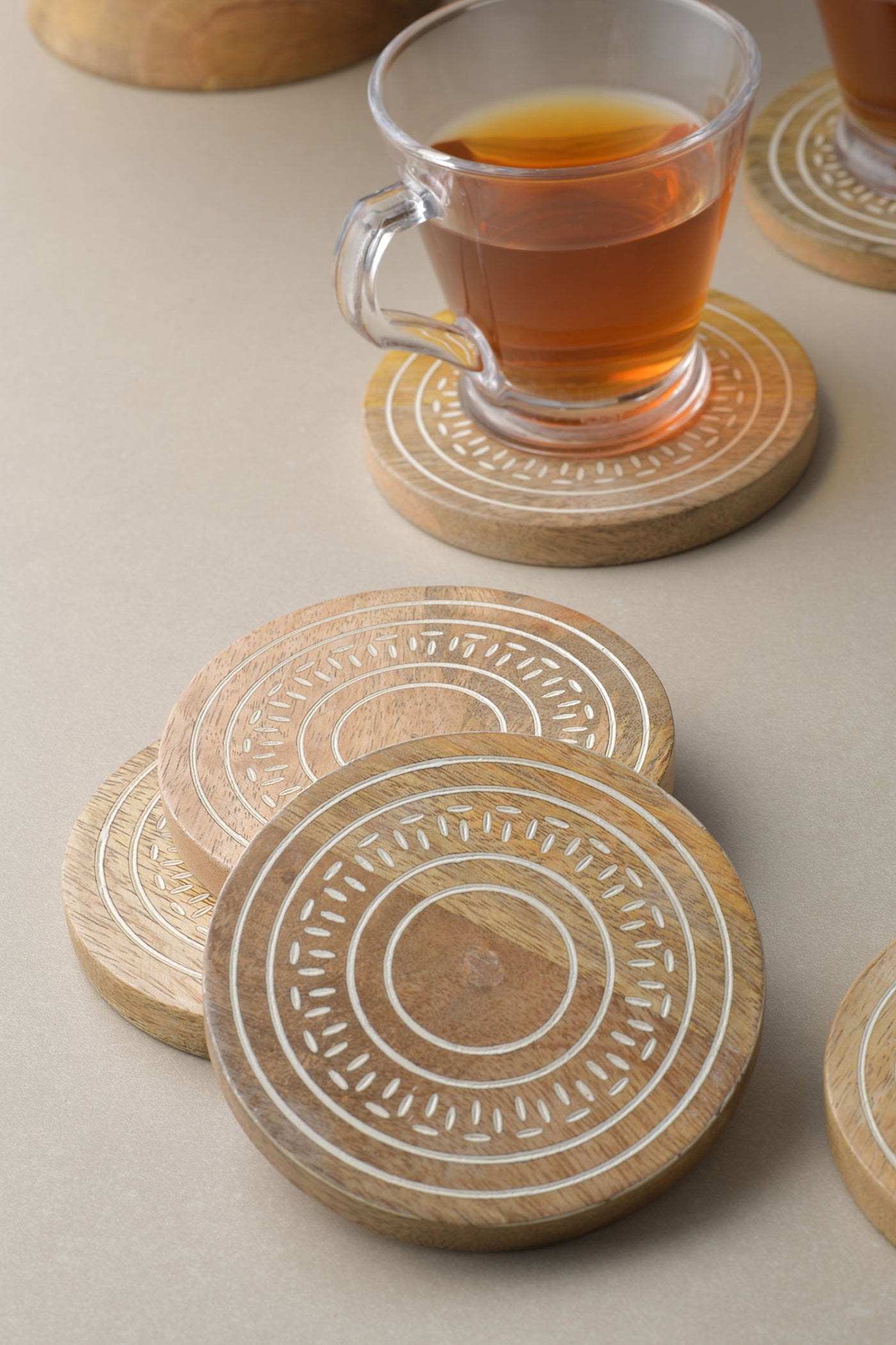 Whitewash Coaster Set of 6