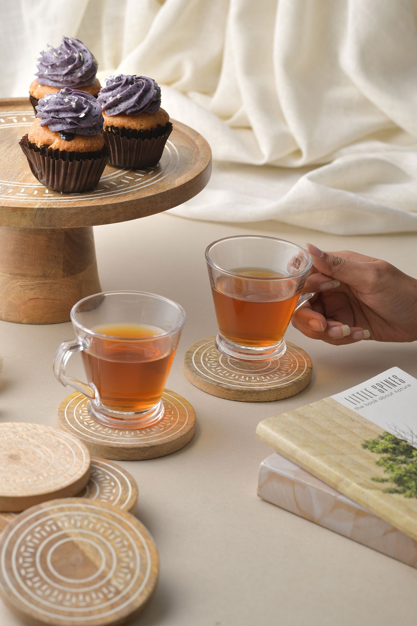Whitewash Coaster Set of 6