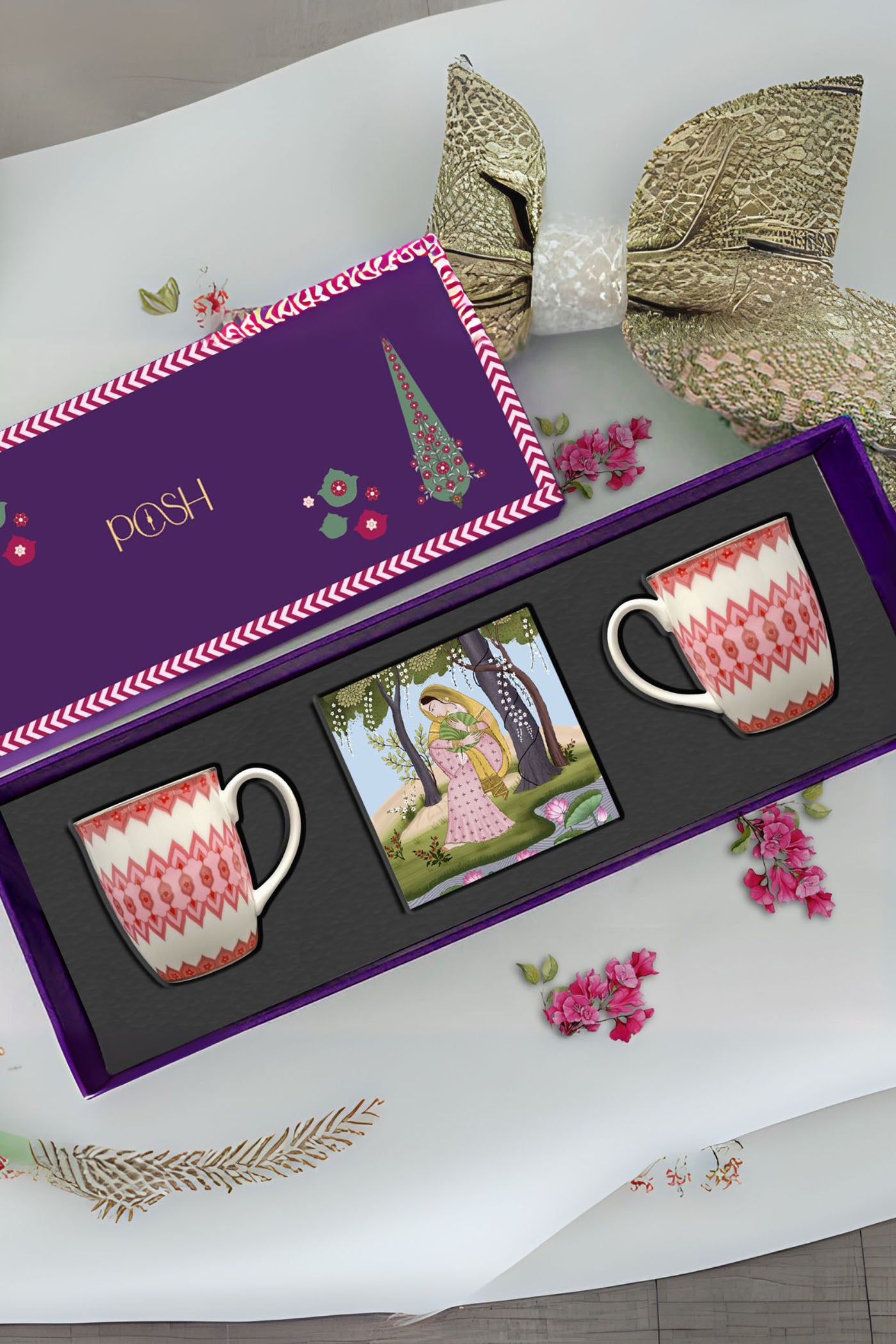 Rakhsha Bandhan Gift Hamper 2 Mugs + Coaster Set