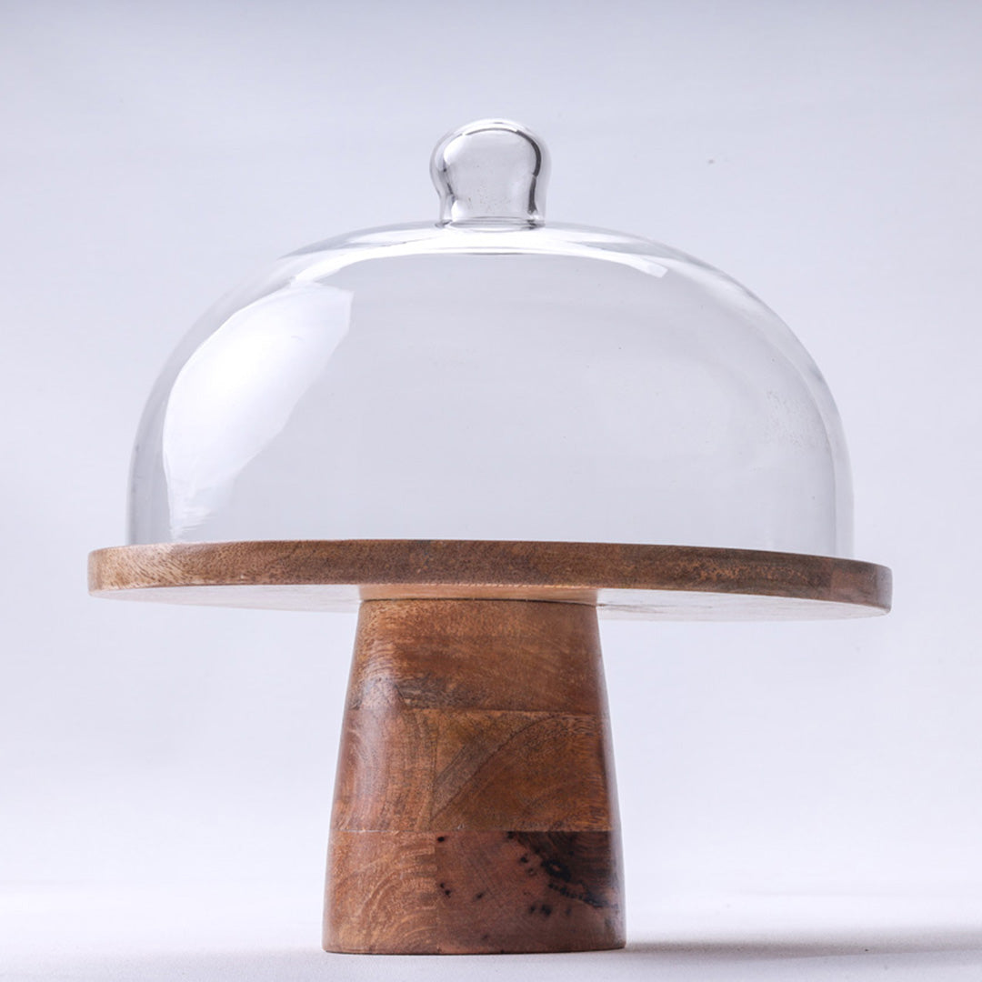 Whitewash Cakestand With Dome