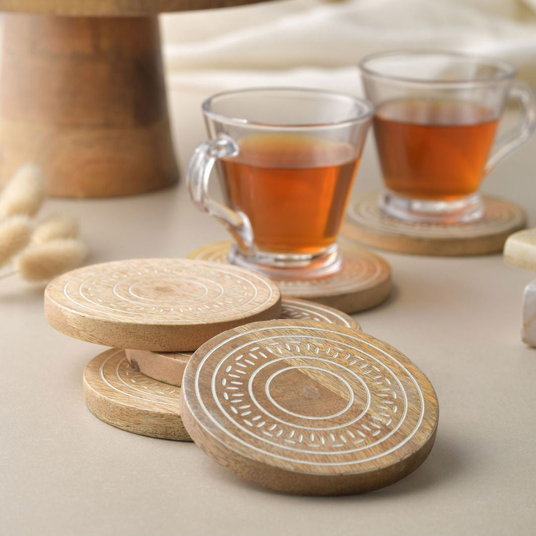 Whitewash Coaster Set of 6