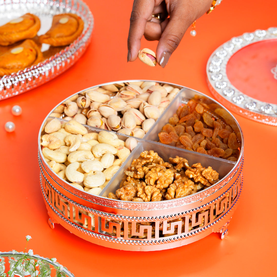 German Silver Dry Fruit Box