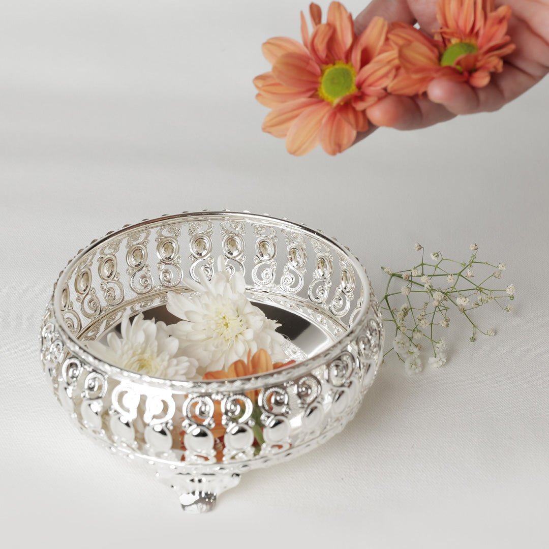German Silver Small Round Tray
