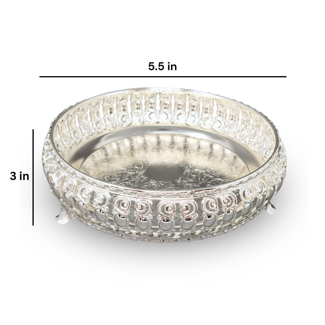 German Silver Small Round Tray