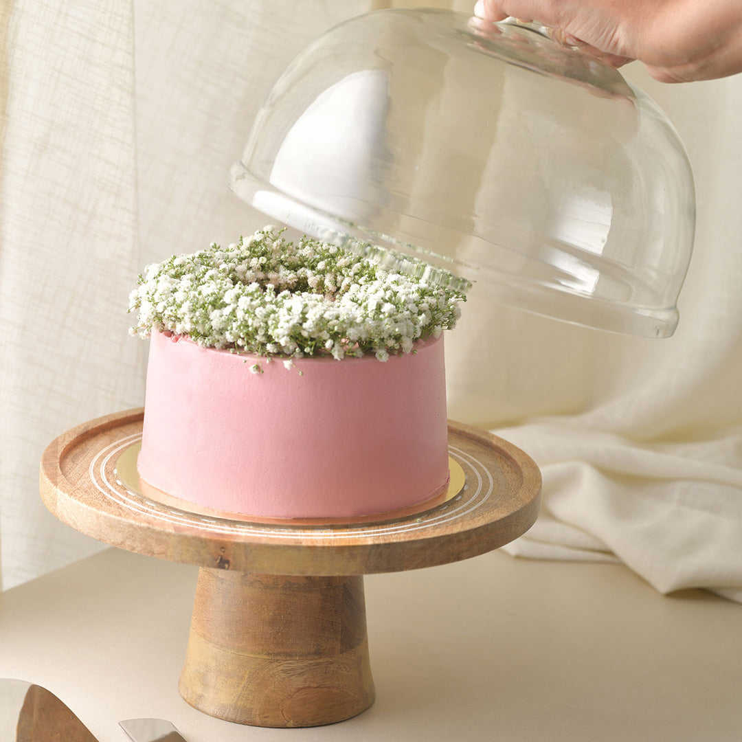 Whitewash Cakestand With Dome