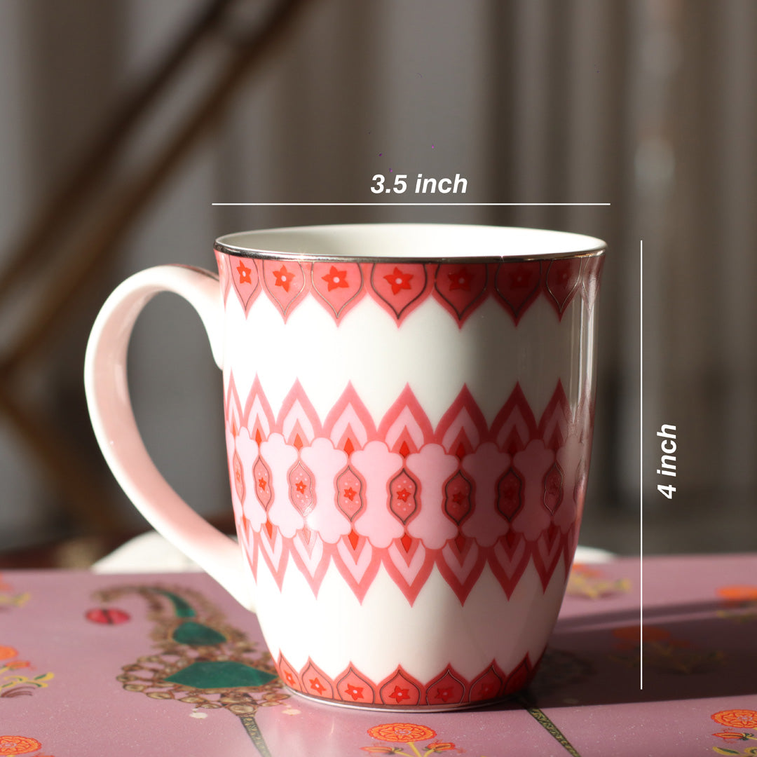 Mausam Series set of 3 (2 Pink Mugs 1 Platter)