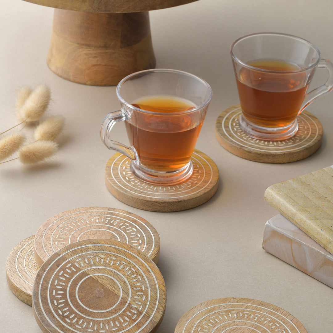 Whitewash Coaster Set of 6