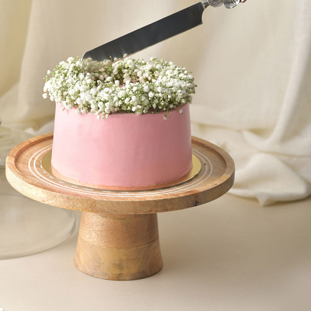 Whitewash Cakestand With Dome