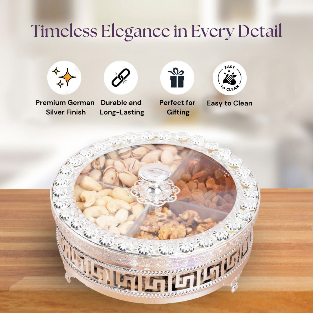 German Silver Dry Fruit Box