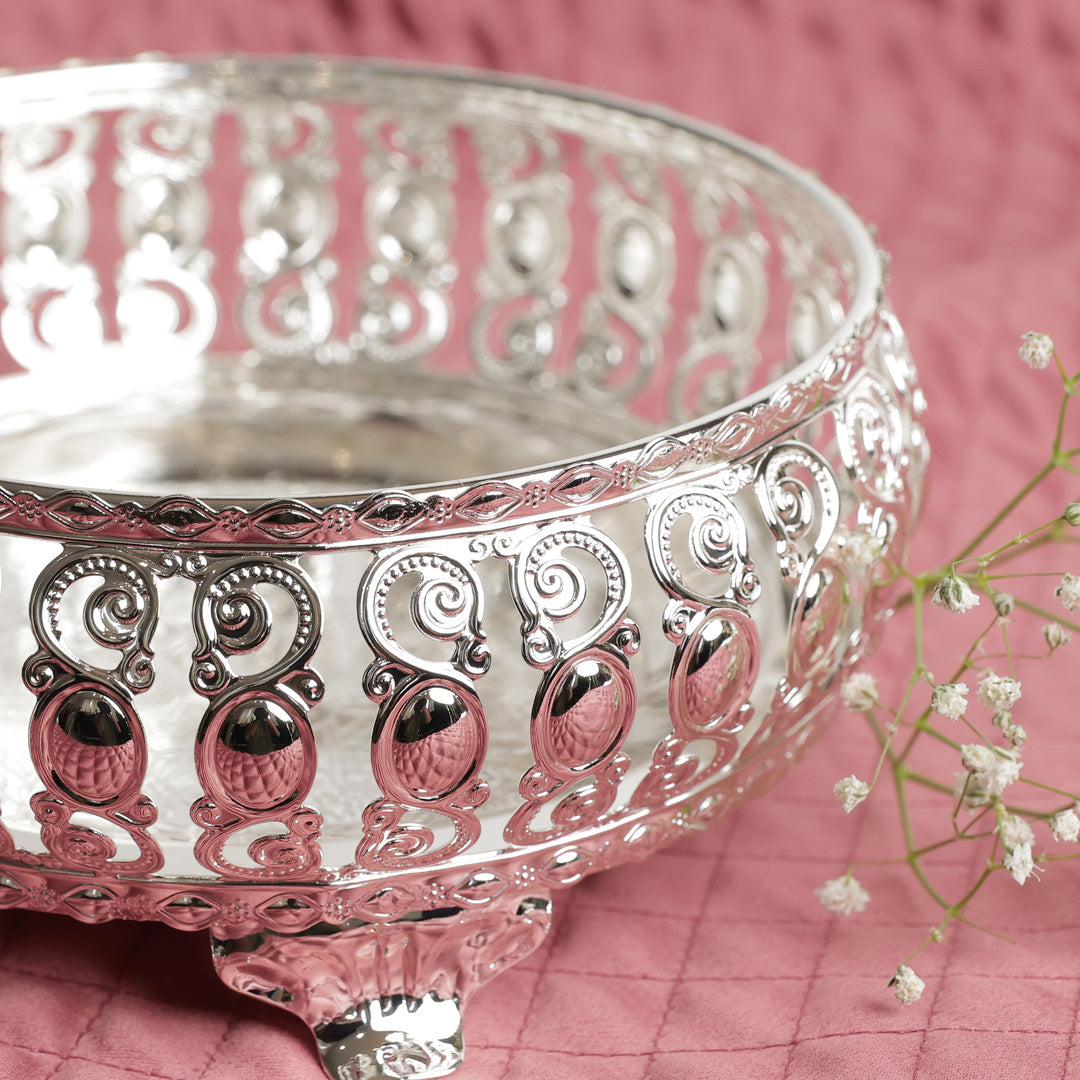 German Silver Small Round Tray