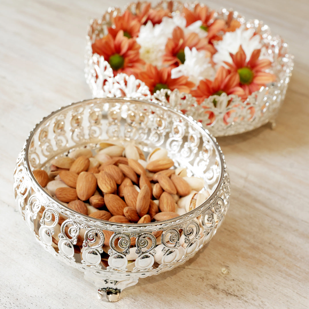German Silver Small Round Tray