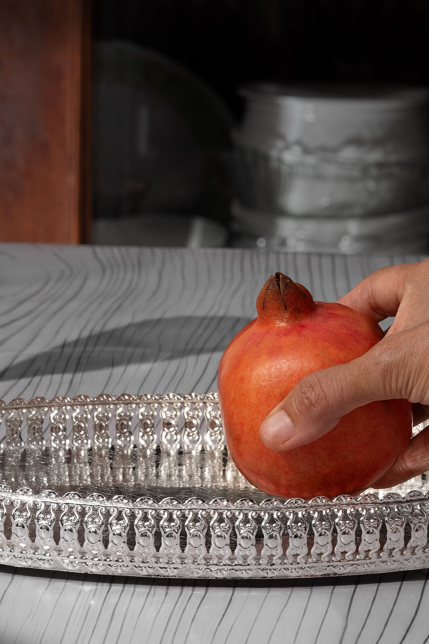 German Silver Oval Tray