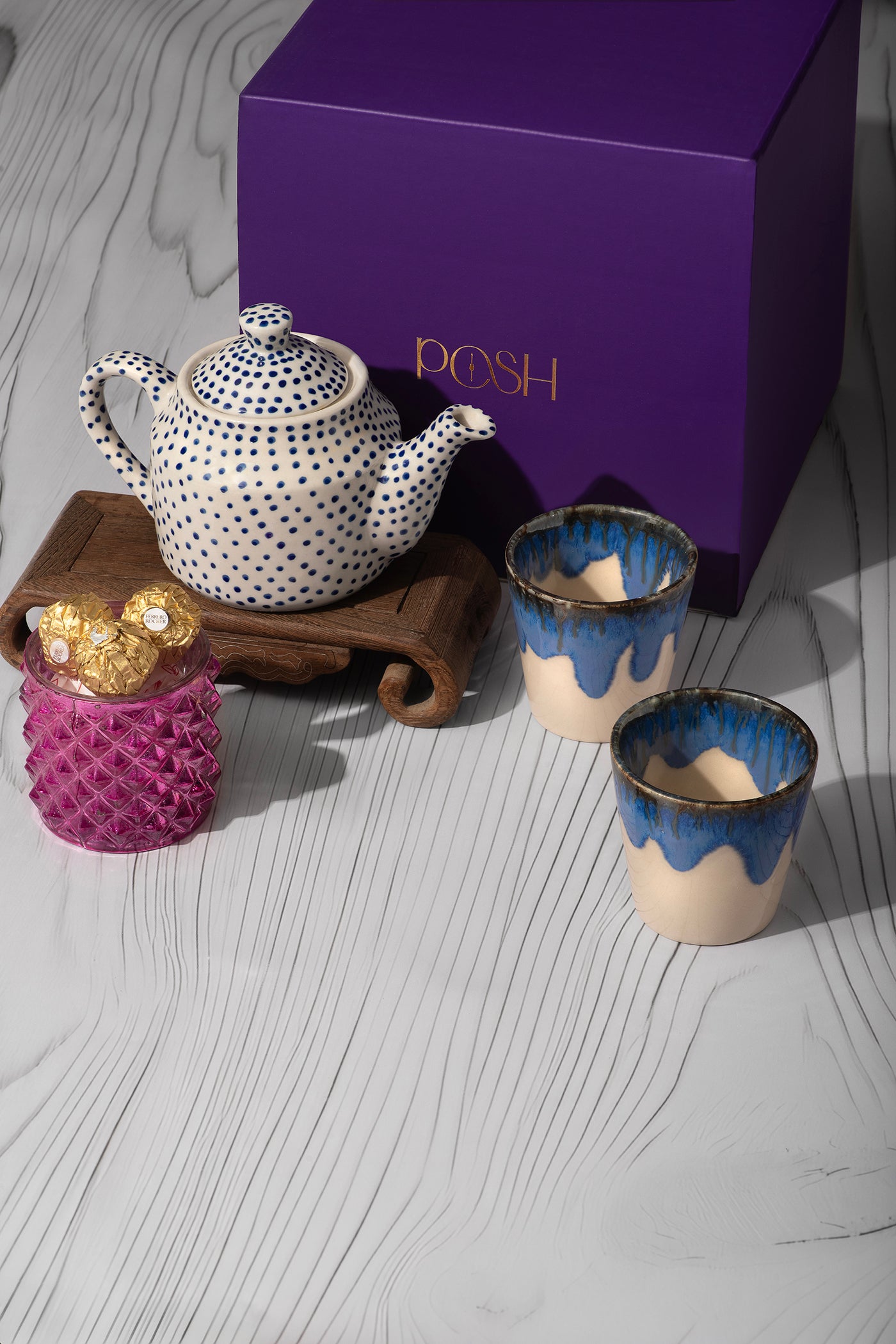 Rakhsha Bandhan Gift Hamper Blue dot kettle
With set of 2 kullad