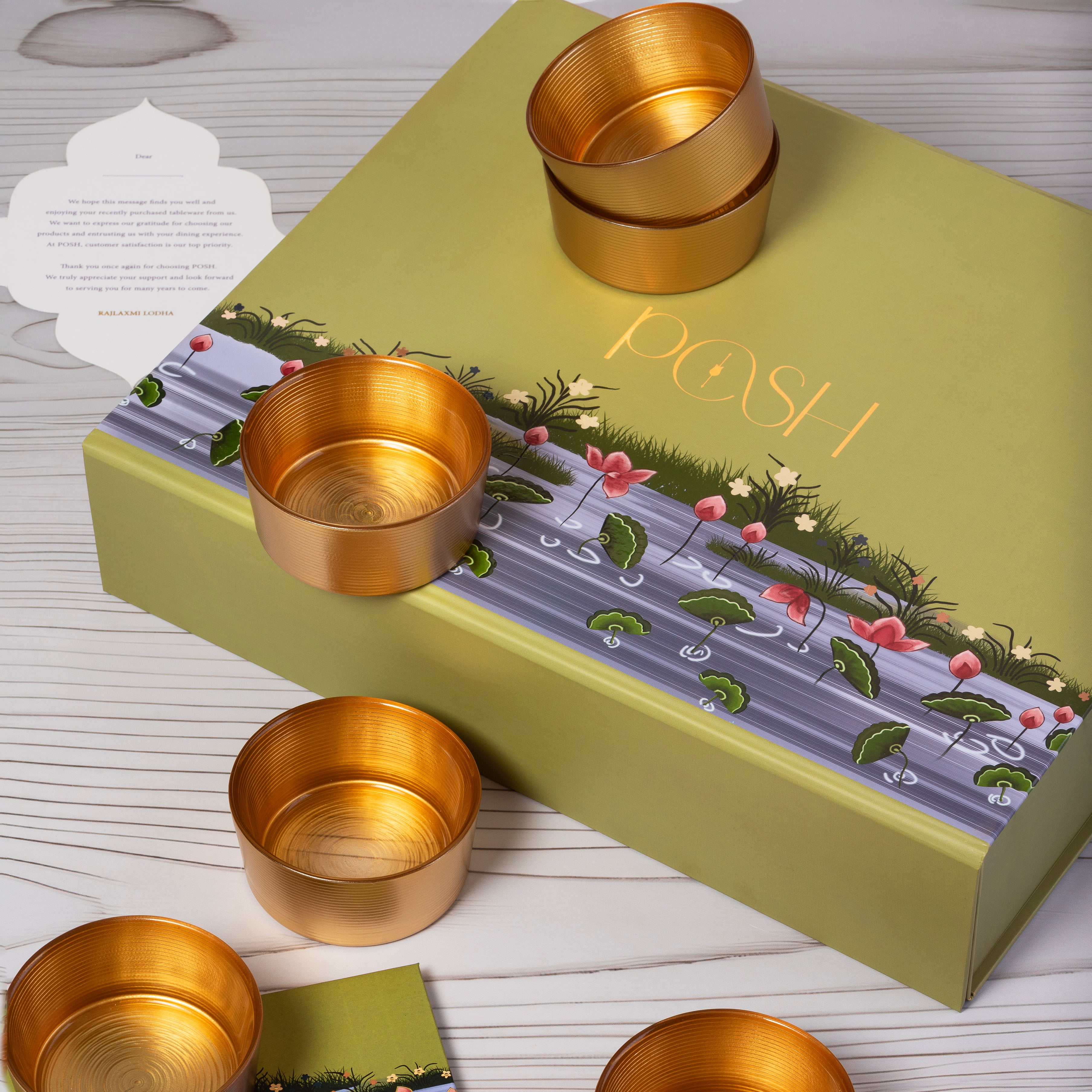 Classic Bowl ( Gold) Set Of 6 - Gifting