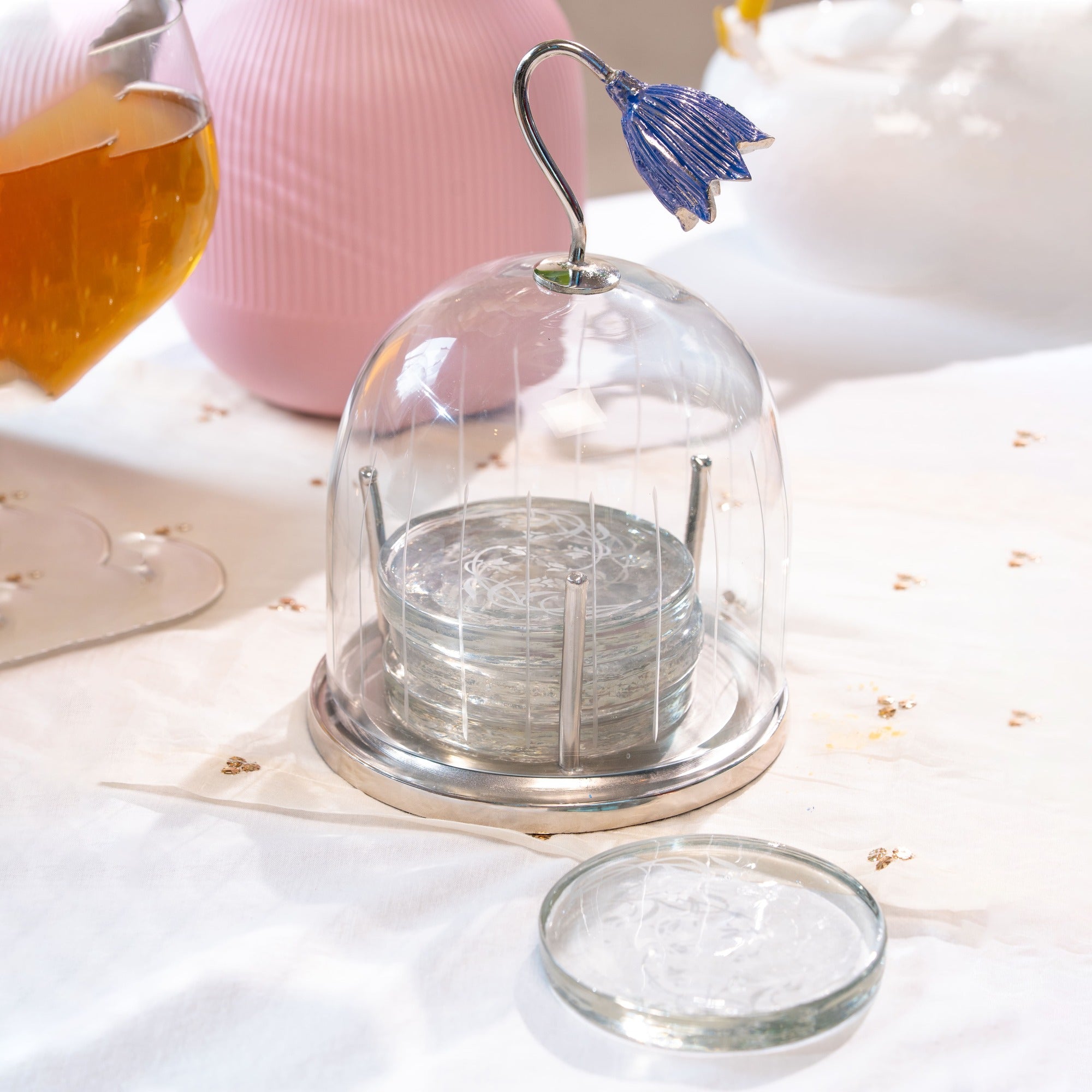 Tulip Coaster Holder with 4 Coasters