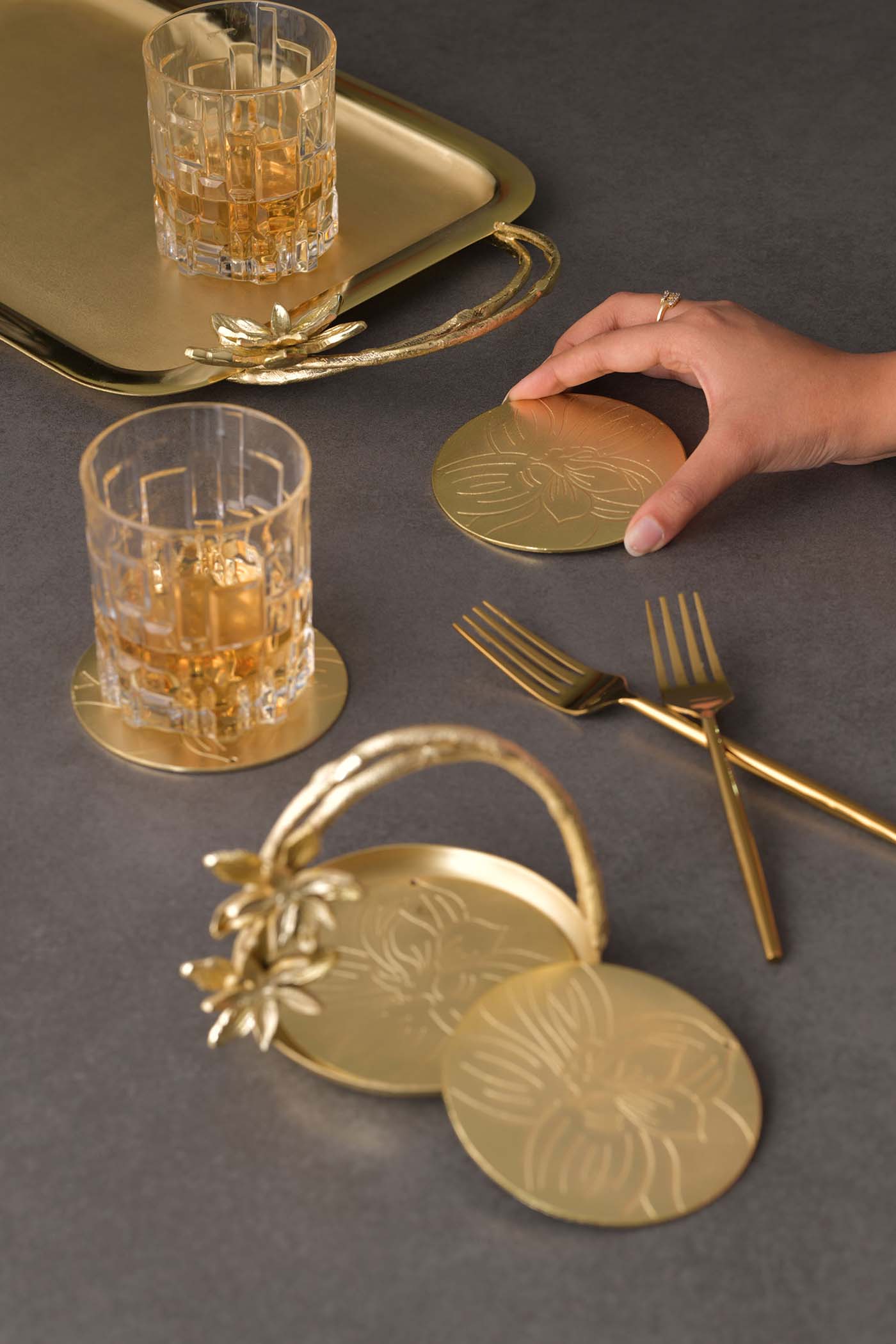 Rakhsha Bandhan Gift Hamper Kumudini Coaster holder Set Of 5